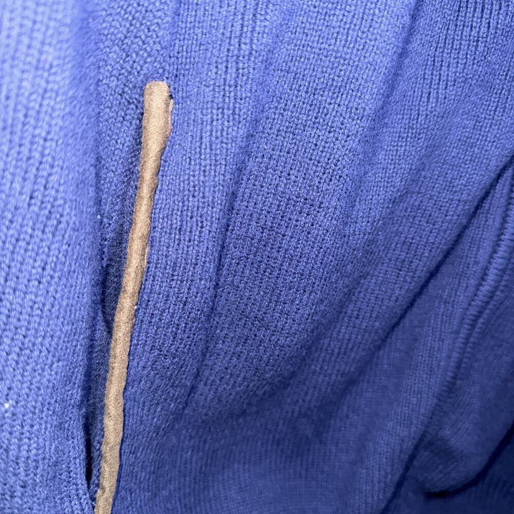 Chaps Ralph Lauren Navy Blue Knit Golf Sweater Zipper Cardigan Vest Jacket L - Picture 4 of 6